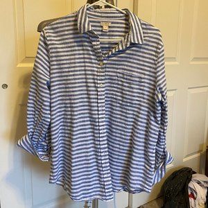 J.Crew Linen Button Down L